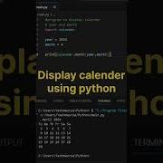 Display Calender Using Python Code Shorts Python Trending Ytshorts