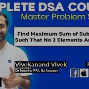 Dynamic Programming Find Maximum Sum Of Subsequence Such That No 2 Elements Are Adjacent L 108