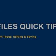 M Files Quick Tips Document Types Editing Saving