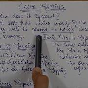 CACHE MEMORY BASICS DIRECT MAPPING