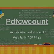 Count Characters And Words In PDF Files Using Python In Linux