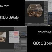 AMD Ryzen 7 1800X Vs GTX 1070 In Blender Rendering 3D Class Room Scene Speed Test