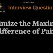 Leetcode 2616 Minimize The Maximum Difference Of Pairs