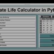 How To Create Life Calculator Using Date Picker Calendar In Python