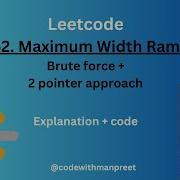 Leetcode 962 Maximum Width Ramp Brute Force Two Pointer Approach