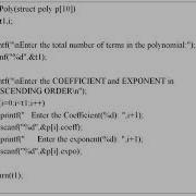 Polynomial Representation And Addition Using Array