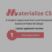 What Is Materialize Css Materialize CSS Introduction 1 Introduction