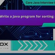 Write A Java Program For Sorting An Array Core Java Interview Question 474