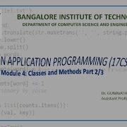 Python Application Programming 17CS664 Module 4 Classes And Methods Part 2 3