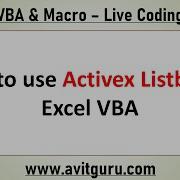 How To Use Activex Listbox In Excel VBA