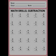 Math Drills Subtraction Worksheet Mathematics Maths Problem Solving