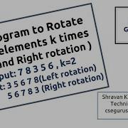 Rotate Array Elements K Times Left And Right Rotation C Program