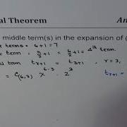 Find Middle Term For Even Power Binomial Expansion