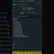 Word Count From A String By Using Python Shorts Shortsvideo Python Programming