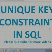 Уникальное ограничение в SQL