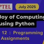 NPTEL The Joy Of Computing Using Python Week 12 Programming Assignment Answers Solution July 2025
