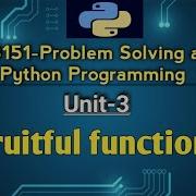 Fruitful Functions Statements In Problem Solving And Python Programming Tamil GE3151 Python PSPP
