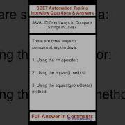 JAVA What Are The Different Ways To Compare Strings In Java
