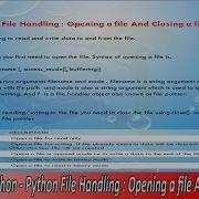 Lesson 34 Python3 Python File Handling Opening A File And Closing A File