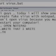 Virus Tutorial How To Create Simple Virus Notepad Virus Bat