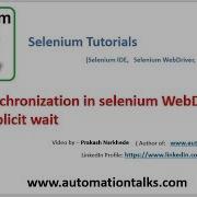 Selenium Video 26 Synchronization In Selenium WebDriver Implicit Wait