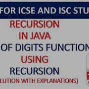 JAVA SUM OF DIGITS USING RECURSION SUM OF DIGITS RECURSION IN JAVA