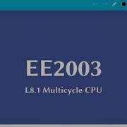 L8 1 Multicycle CPU