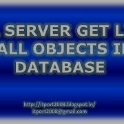 List All Objects In SQL Server Database