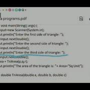 Java Program To Find Out Area Of A Triangle If Three Sides Are Given