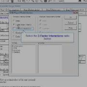Statgraphics DOE Step 4 Specify Model Using The DOE Wizard