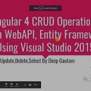 Angular 4 CRUD Operations With Web API Entity Framework SQL Server Full App Example