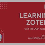 Learning Zotero 8 Workshop Spring 2026