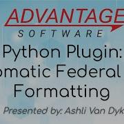 Python Plugin Automatic Federal Rule Formatting