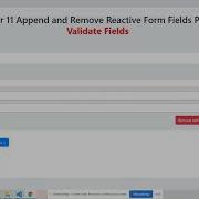 Angular Dynamic Fields Validation Working Demo