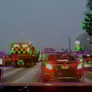 Snowing Conditions SSD Object Detection Tracking Points And Rough Distance Estimation
