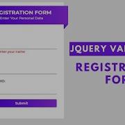 Form Validation In JQuery Validation Registration Form Using JQuery Html Css Bootstrap