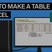 How To Make A Table In Excel