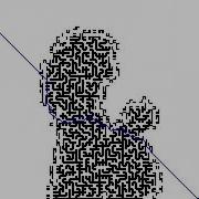 Bad Apple But Every Frame Is A Maze Including The Shortest Path Through It