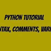 Python Tutorial For Beginners 2021 Syntax Comments Variables