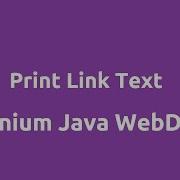 Print Link Names On Page Using Selenium Webdriver