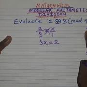 MODULAR ARITHMETIC DIVISION