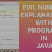EVIL NUMBER PROGRAM WITH EXPLANATION IN JAVA CLASS 9 10 BY MARTIAL JAVA