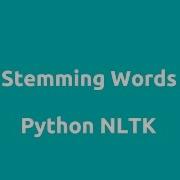 Stemming Words In Python NLTK
