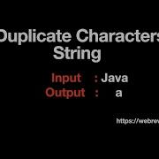 Find Duplicate Characters In A String Java Code