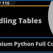 Handling Tables Selenium Python Session 116