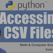 Python Accessing CSV Files Read And Write