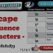 Java Escape Sequences N T B ICSE Computer Class 9 10 How To Print Backslash Tab Space