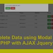 Delete Data Using Bootstrap Modal In PHP With AJAX Jquery With Source Code