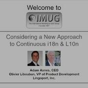 A New Approach To Continuous Internationalization Localization IMUG 2020 09 17