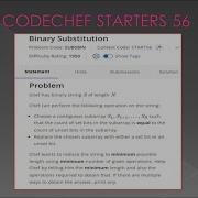 CODECHEF Starters 56 Contest Binary Substitutions Problem Explanation In Tamil